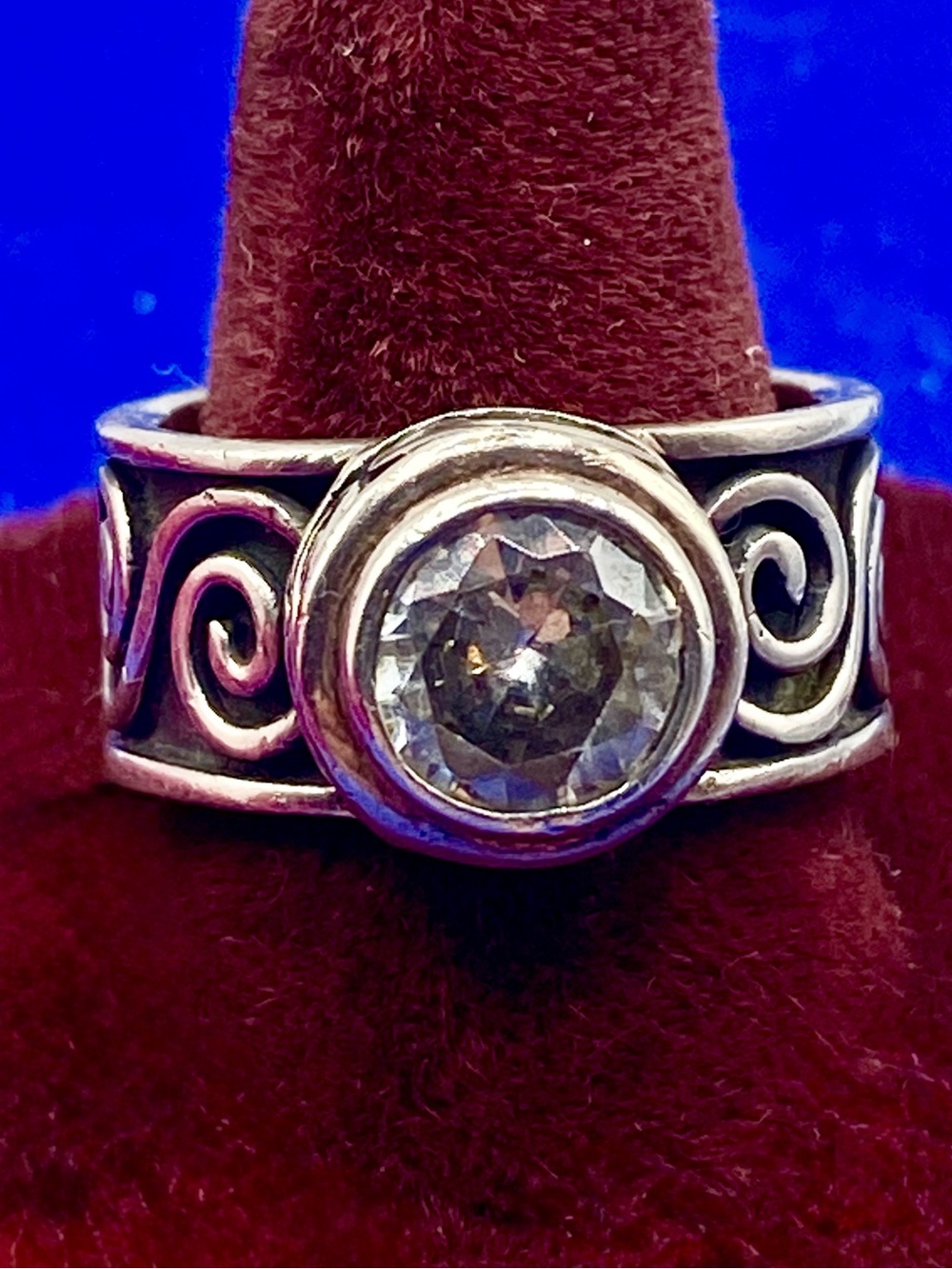 Retired Silpada CZ Swirl Ring
